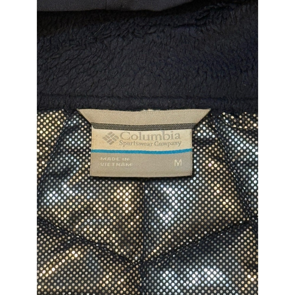 Columbia Heavenly Long Hooded Jacket Womens Med Navy Blue Omni Heat Puffer Coat - Picture 4 of 7